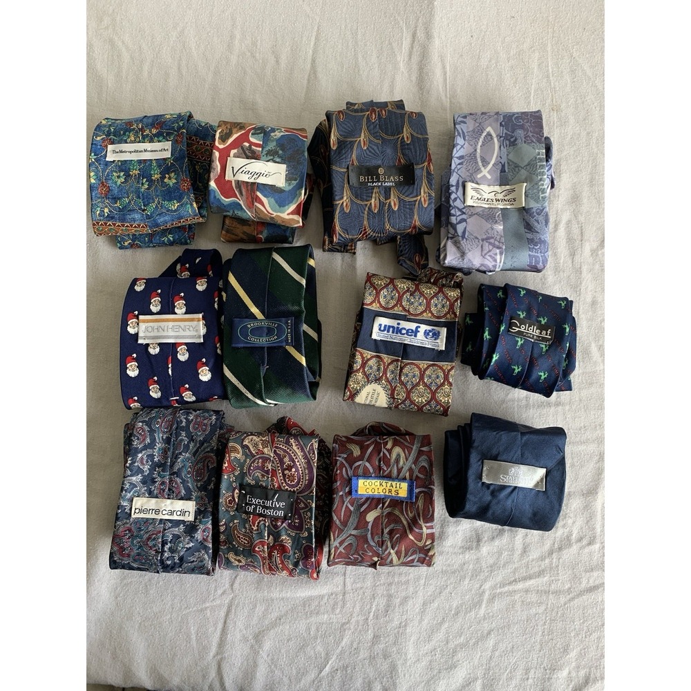 Lot Of 12 Vintage Silk Neckties